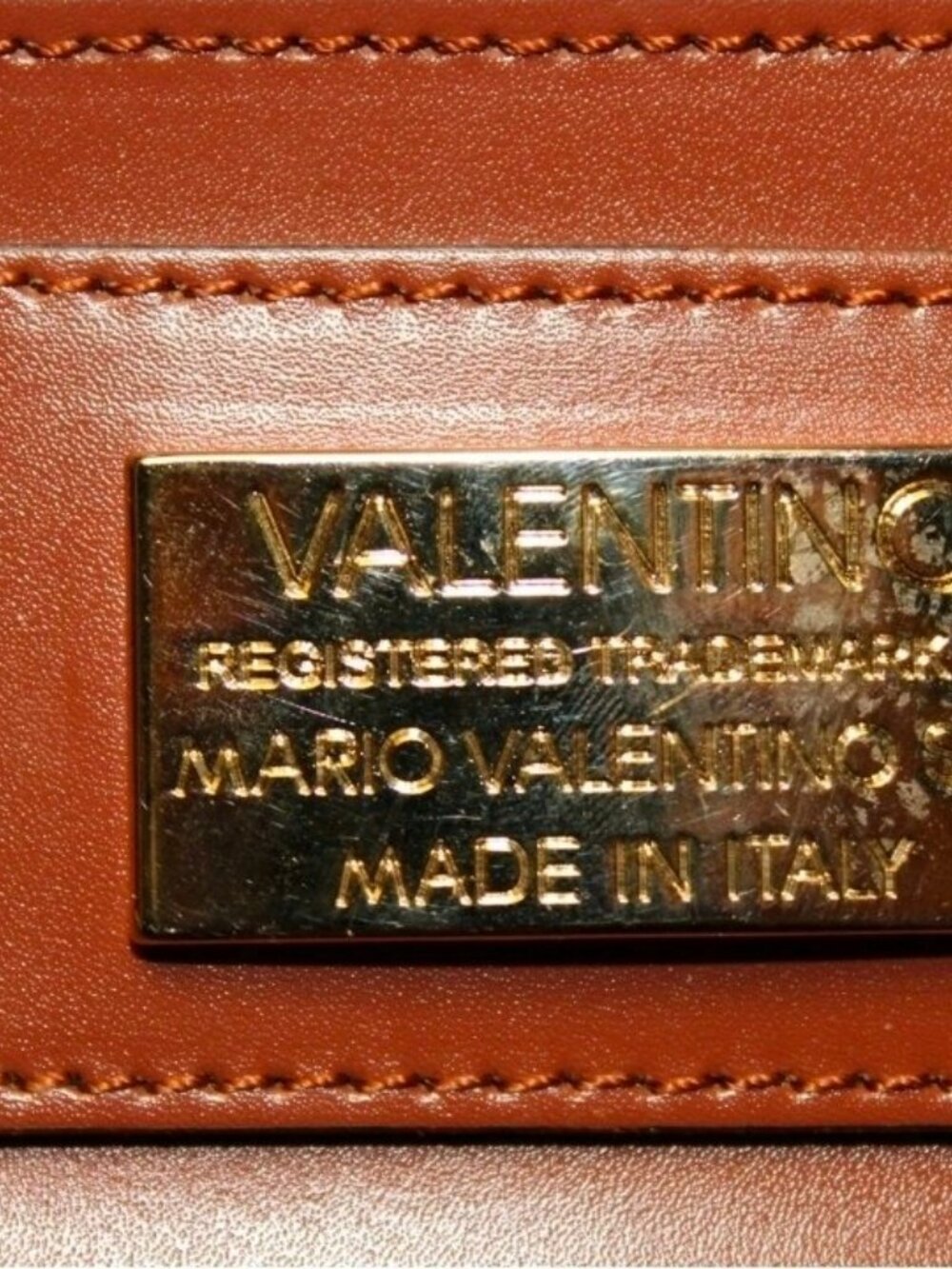 Mario Valentino Spa Italy Made Briget Monogram Striped Leather Hand Bag - Picture 11 of 14